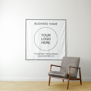 Upload Business Logo Event Seminar Party Square Tapestry