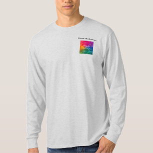 Upload Business Logo Mens Long Sleeve Names T-Shirt