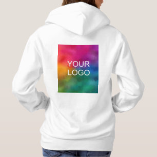 Upload Business Logo White Colour Template Hoodie
