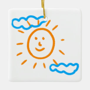 Upload Childs Drawing Turn Kids Artwork into Ceramic Ornament