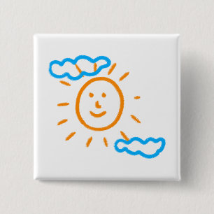 Upload Childs Drawing Turn Kids Artwork to 15 Cm Square Badge