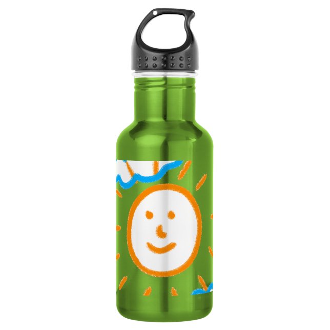Upload Childs Drawing Turn Kids Artwork to  532 Ml Water Bottle (Front)