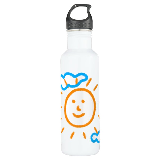 Upload Childs Drawing Turn Kids Artwork to  710 Ml Water Bottle (Front)