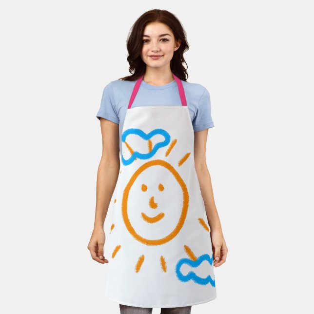 Upload Childs Drawing Turn Kids Artwork to Apron (Worn)