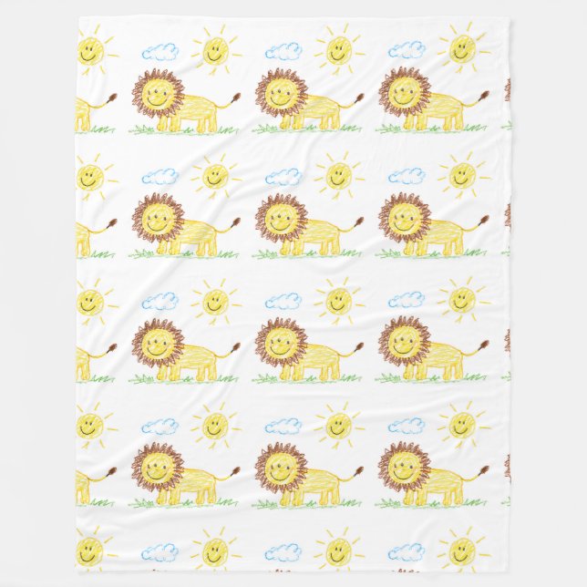 Upload Childs Drawing Turn Kids Artwork to Blanket (Front)
