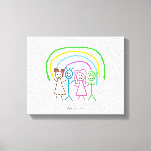 Upload Childs Drawing Turn Kids Artwork to Canvas Print (Front)