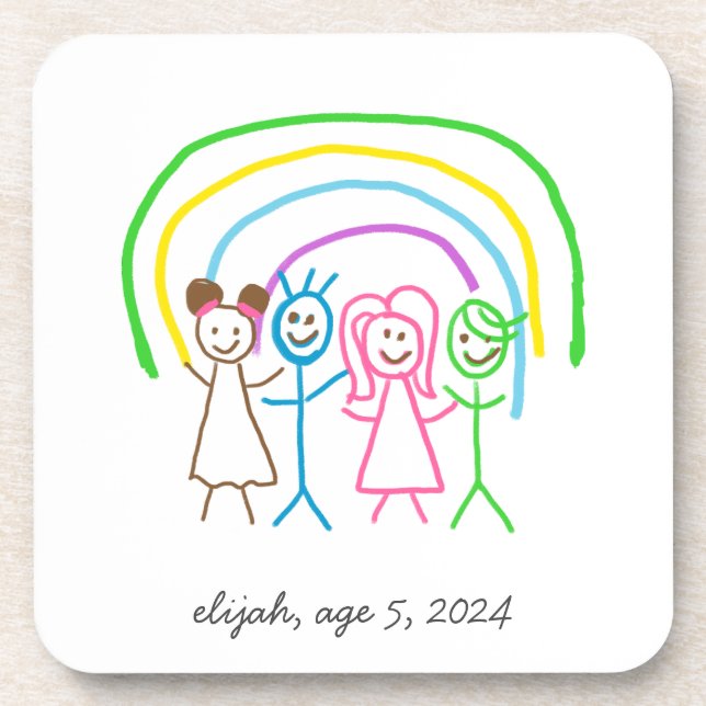 Upload Childs Drawing Turn Kids Artwork to Coaster (Front)