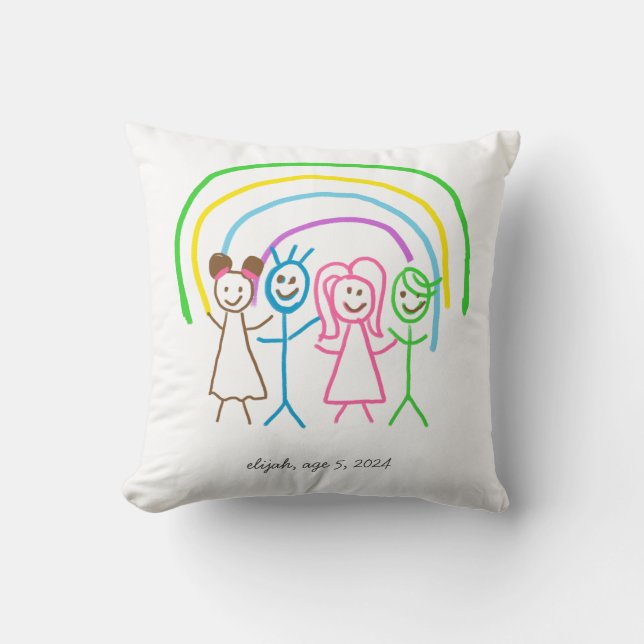 Upload Childs Drawing Turn Kids Artwork to Cushion (Front)