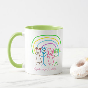 Upload Childs Drawing Turn Kids Artwork to Green Mug