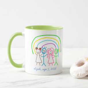 Upload Childs Drawing Turn Kids Artwork to Green Mug