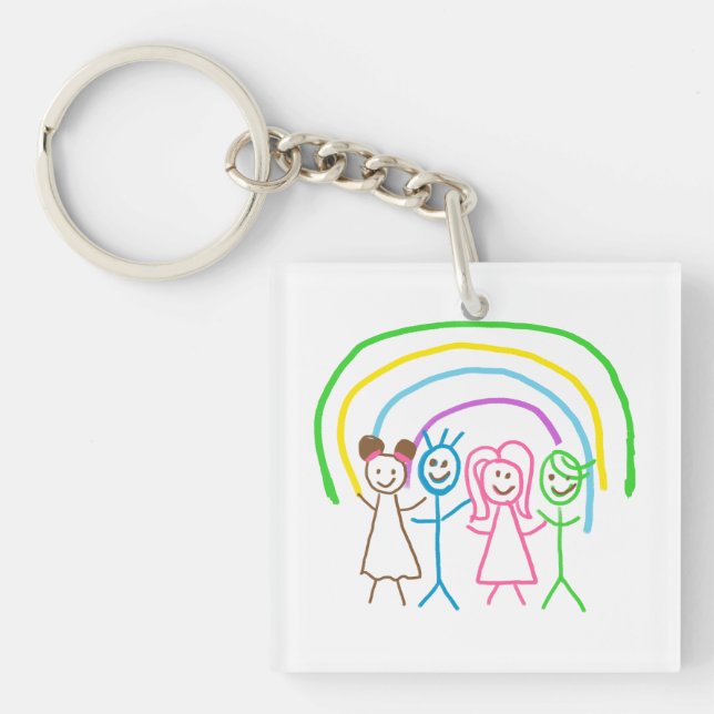 Upload Childs Drawing Turn Kids Artwork to Key Ring (Front)