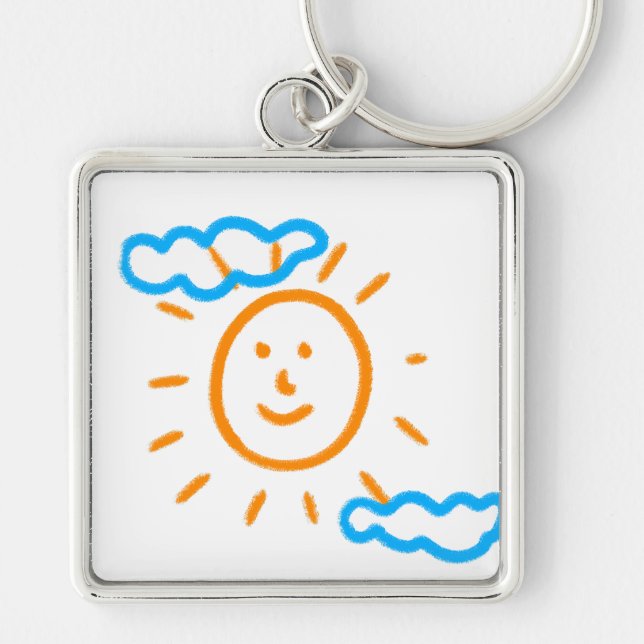 Upload Childs Drawing Turn Kids Artwork to Key Ring (Front)