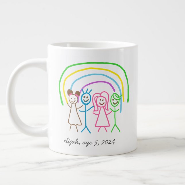 Upload Childs Drawing Turn Kids Artwork to Large Coffee Mug (Left)