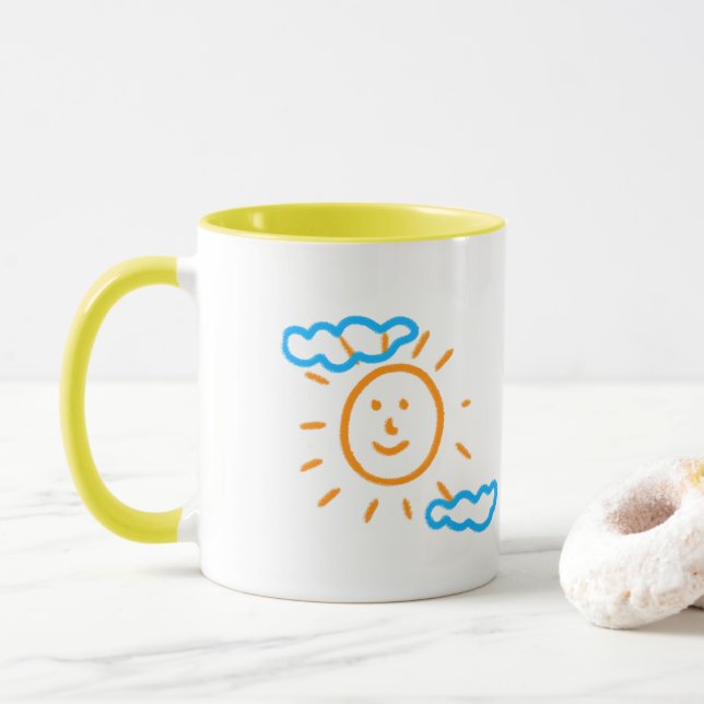 Upload Childs Drawing Turn Kids Artwork to Mug (With Donut)