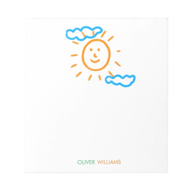 Upload Childs Drawing Turn Kids Artwork to Notepad (Front)