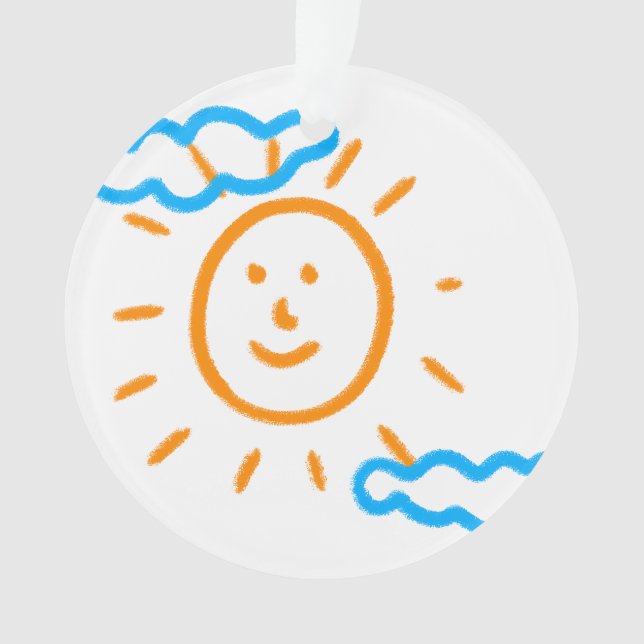 Upload Childs Drawing Turn Kids Artwork to Ornament (Front)