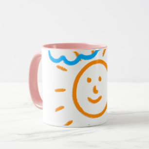 Upload Childs Drawing Turn Kids Artwork to pink Mug
