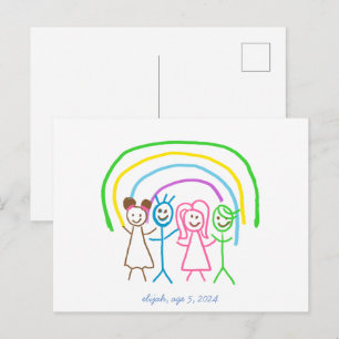Upload Childs Drawing Turn Kids Artwork to Postcard