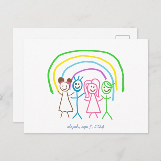 Upload Childs Drawing Turn Kids Artwork to Postcard (Front/Back)