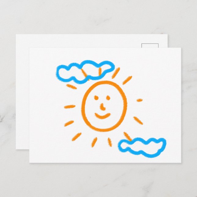 Upload Childs Drawing Turn Kids Artwork to Postcard (Front/Back)