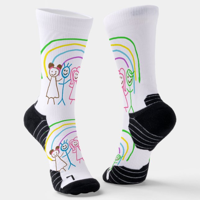 Upload Childs Drawing Turn Kids Artwork to Socks (Angled)