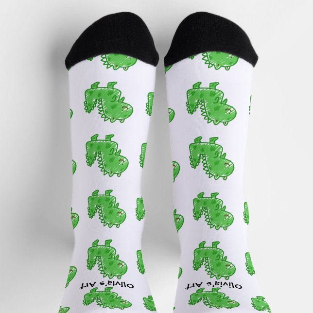 Upload Childs Drawing Turn Kids Artwork to  Socks (Top)