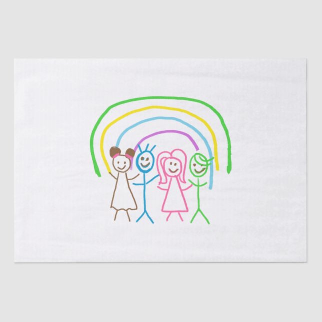 Upload Childs Drawing Turn Kids Artwork to Tissue Paper (Front)