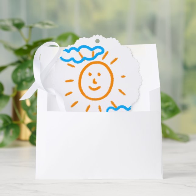 Upload Childs Drawing Turn Kids Artwork to  Tree Decoration Card (Envelope)