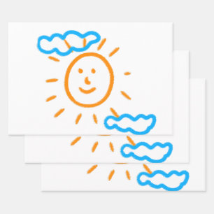 Upload Childs Drawing Turn Kids Artwork to Wrapping Paper Sheet