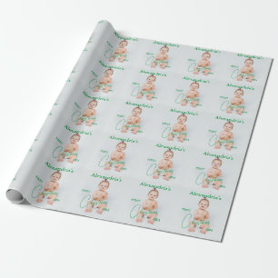 Upload Child's Photo First Christmas Wrapping Paper