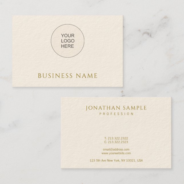 Upload Company Logo Here Modern Personalised Business Card (Front/Back)
