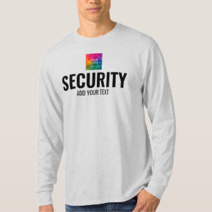 Upload Company Logo Text Mens Security Template T-Shirt
