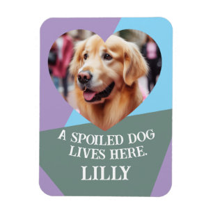 Upload Custom Heart Pet Photo & Name Gift Keepsake Magnet
