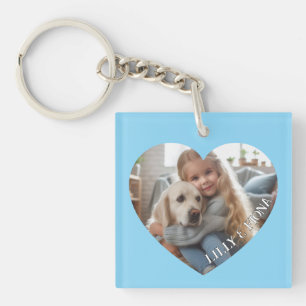Upload Custom Heart Photo Add Name Family Keepsake Key Ring
