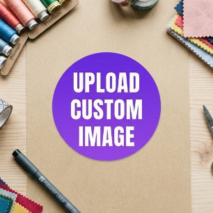 Upload Custom Image - Add Your Own To Print On A Classic Round Sticker