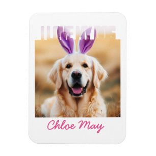 Upload Custom Pet Photo Name I Love My Dog Magnet
