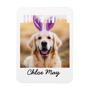Upload Custom Pet Photo Name I Love My Dog Magnet