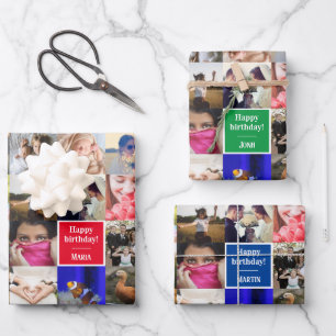 Upload customised photo wrapping paper sheets