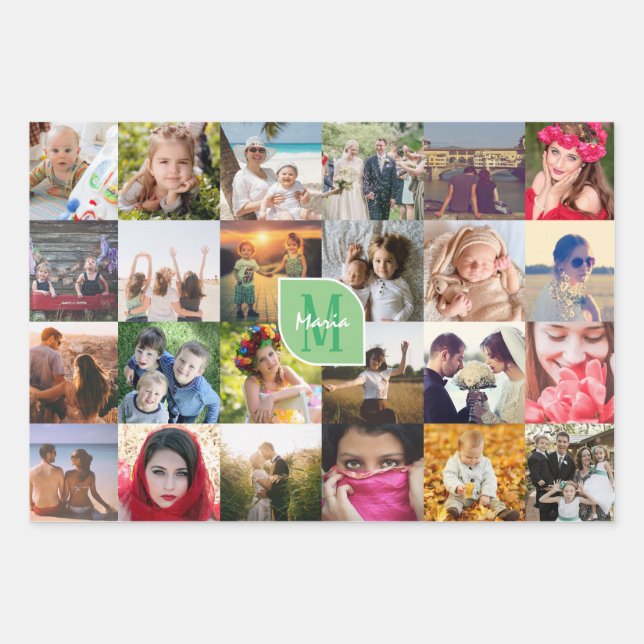Upload customised photo wrapping paper sheets (Front)