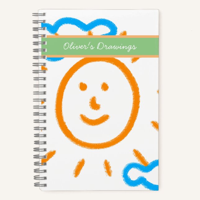 Upload Drawing Turn Kids Artwork to Sketchbook Notebook (Front)