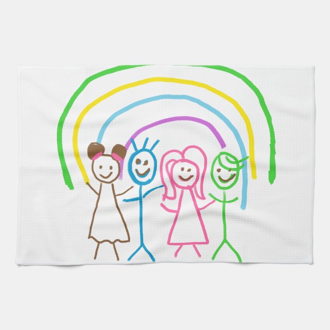 Upload Drawing Turn Kids Artwork to  Tea Towel (Horizontal)