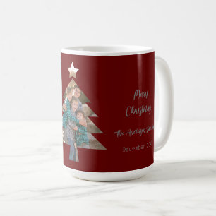 Upload Family Picture into a Christmas Tree Shape Coffee Mug
