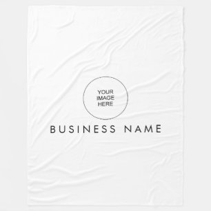 Upload Hostel Motel Hotel Logo Here Stylish Simple Fleece Blanket