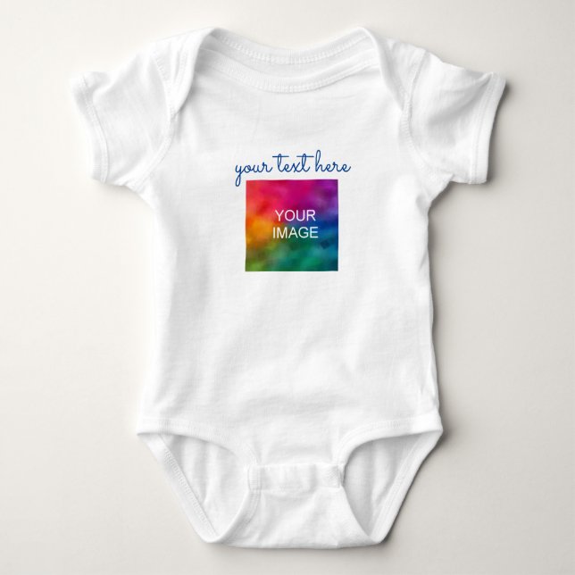 Upload Image Add Text Double Sided Print Baby Bodysuit (Front)