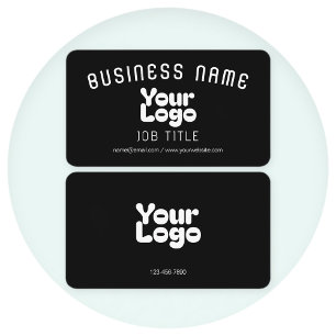Upload Logo   Black & White (editable) Business Card