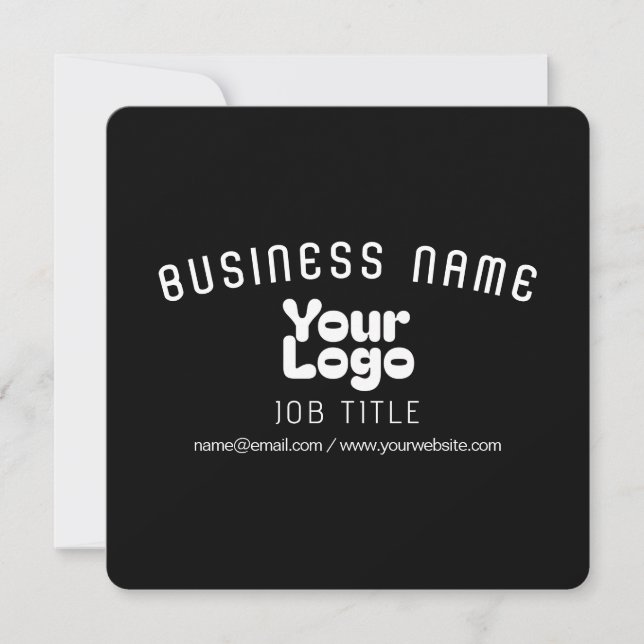 Upload Logo | Black & White (editable) Invitation (Front)