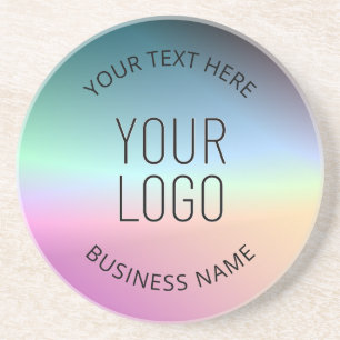 Upload Logo Colourful Changing Gradient Colours Coaster