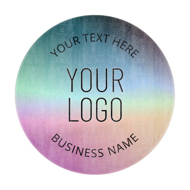 Upload Logo | Colourful Changing Gradient Colours  Cutting Board (Front)