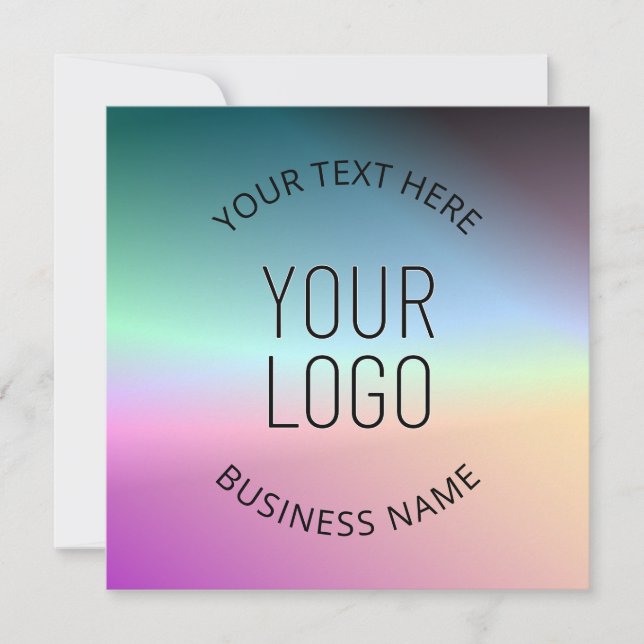 Upload Logo | Colourful Changing Gradient Colours  Invitation (Front)