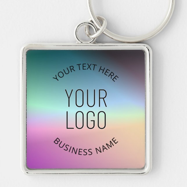 Upload Logo | Colourful Changing Gradient Colours  Key Ring (Front)
